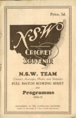 1932-33 NSW Cricket Souvenir, Bodyline summer, rare
