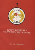 Centenary Test Dinner 1880-1980 souvenir program